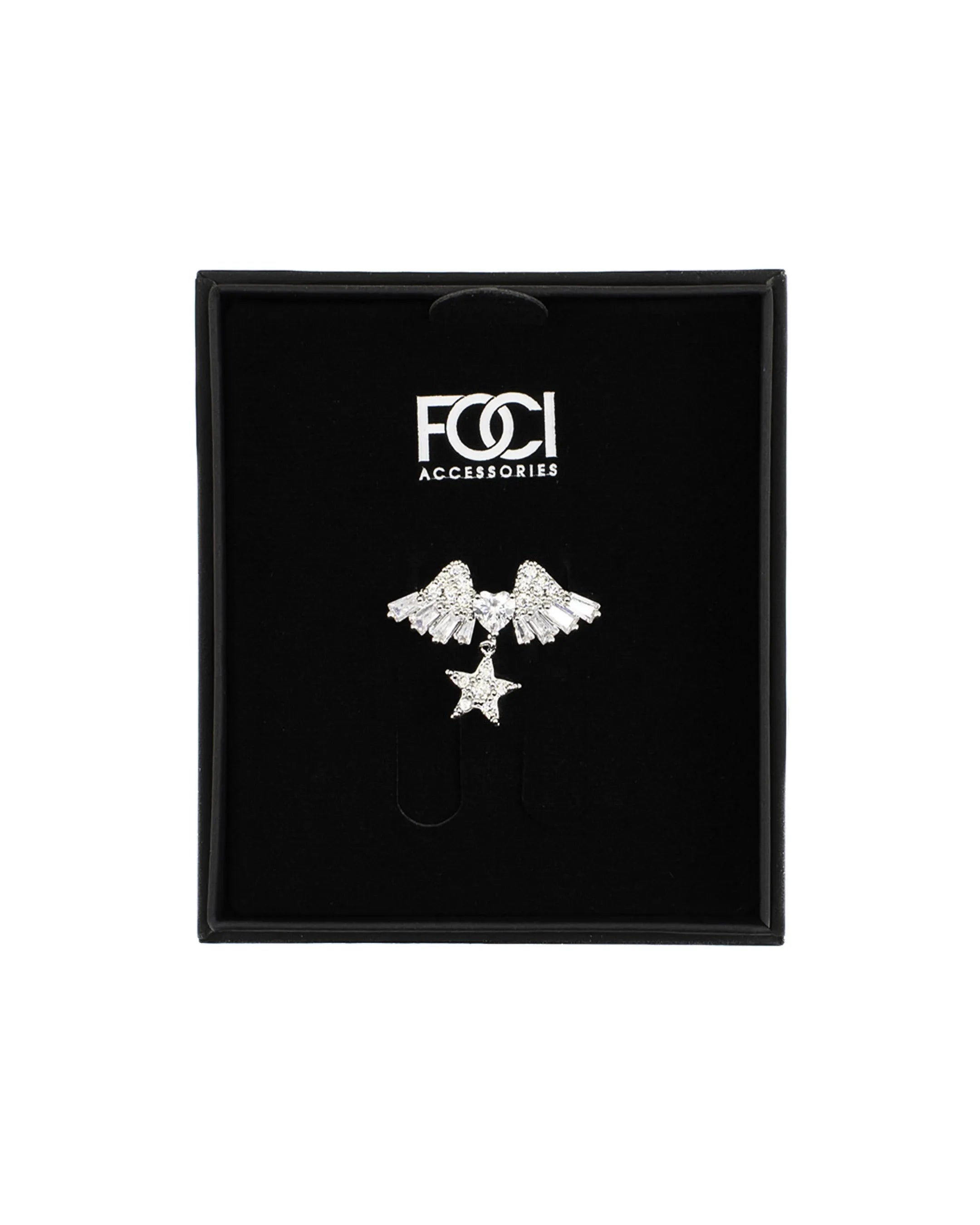 Crystal Winged Heart Lapel Pin