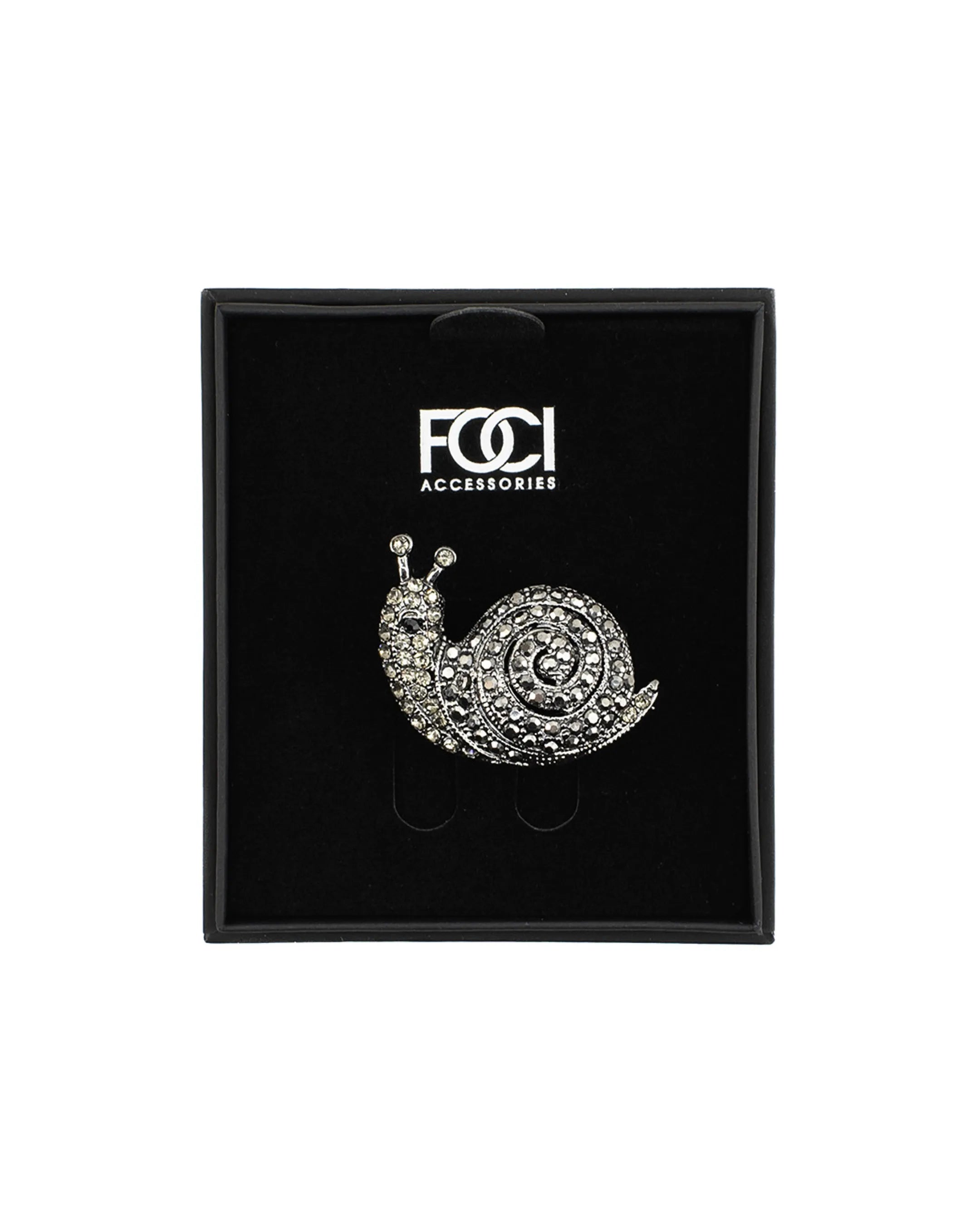 Crystal Snail Lapel Pin