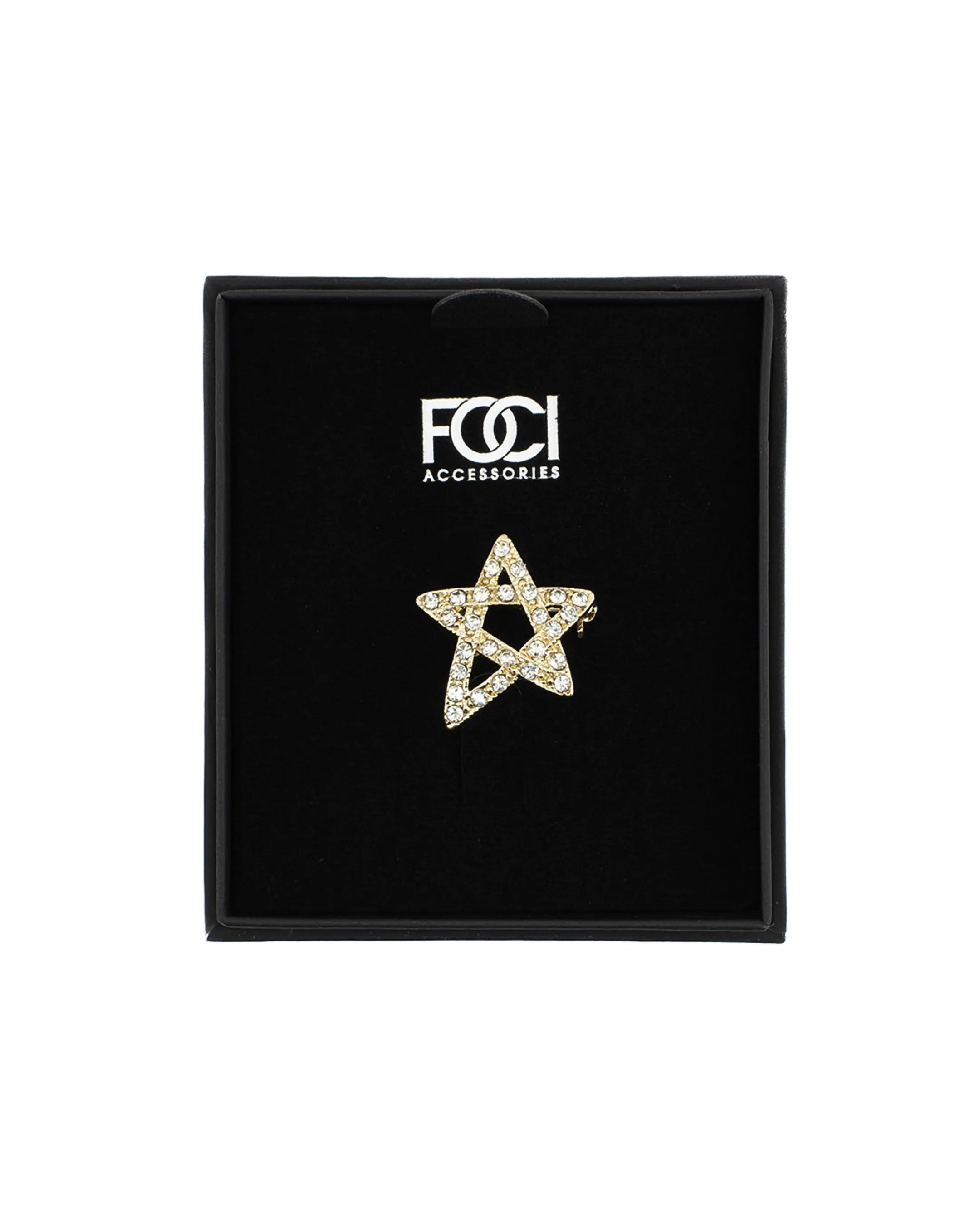 Crystal Freehand Star Lapel Pin