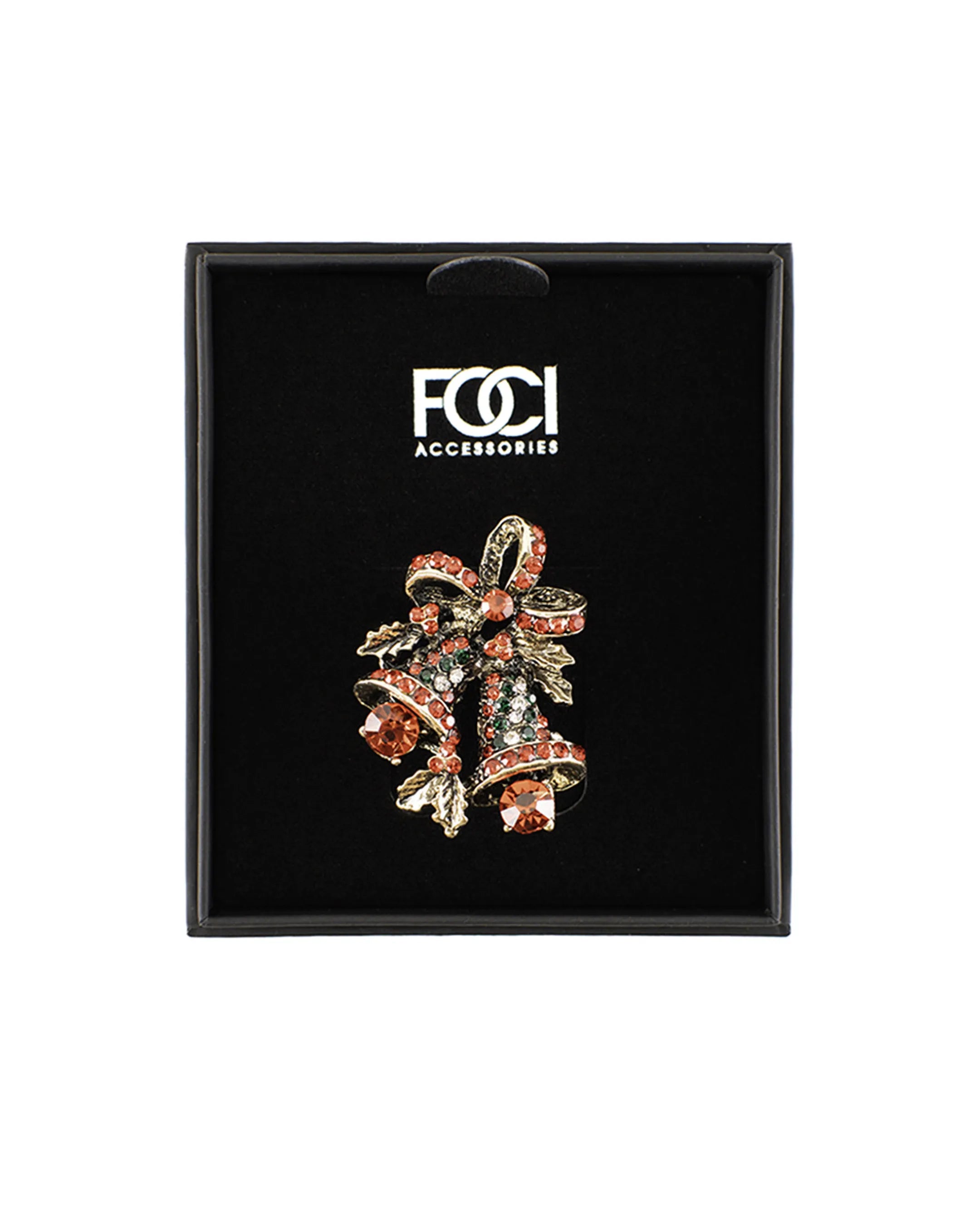 Crystal Jingle Bells Lapel Pin
