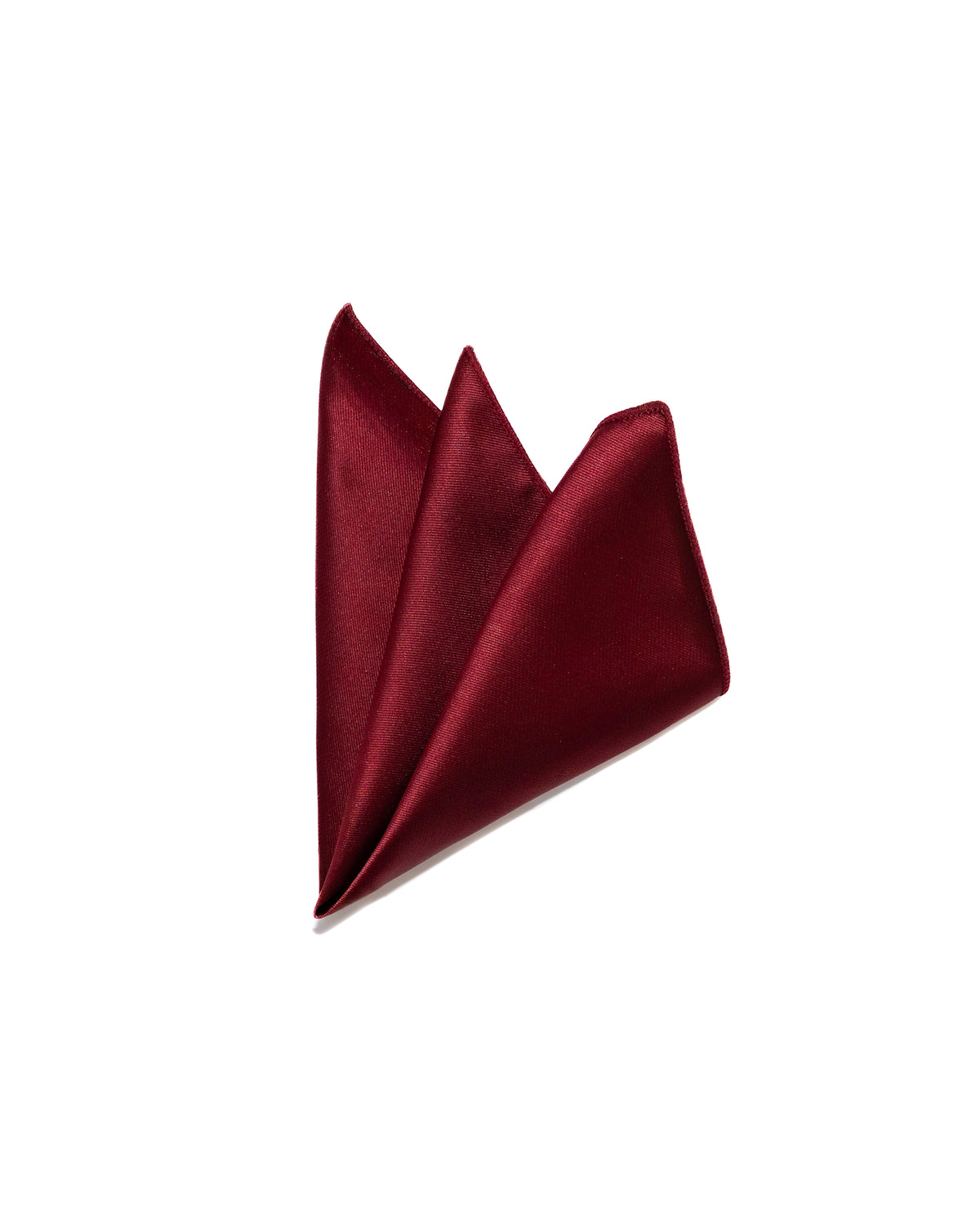 Burgundy Slim Necktie with Pocket Square | Pocket Square Above View | Dolce Vesta