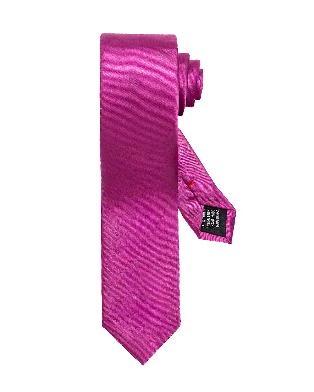 Radiant Orchid Slim Necktie with Pocket Square | Necktie Above View | Dolce Vesta