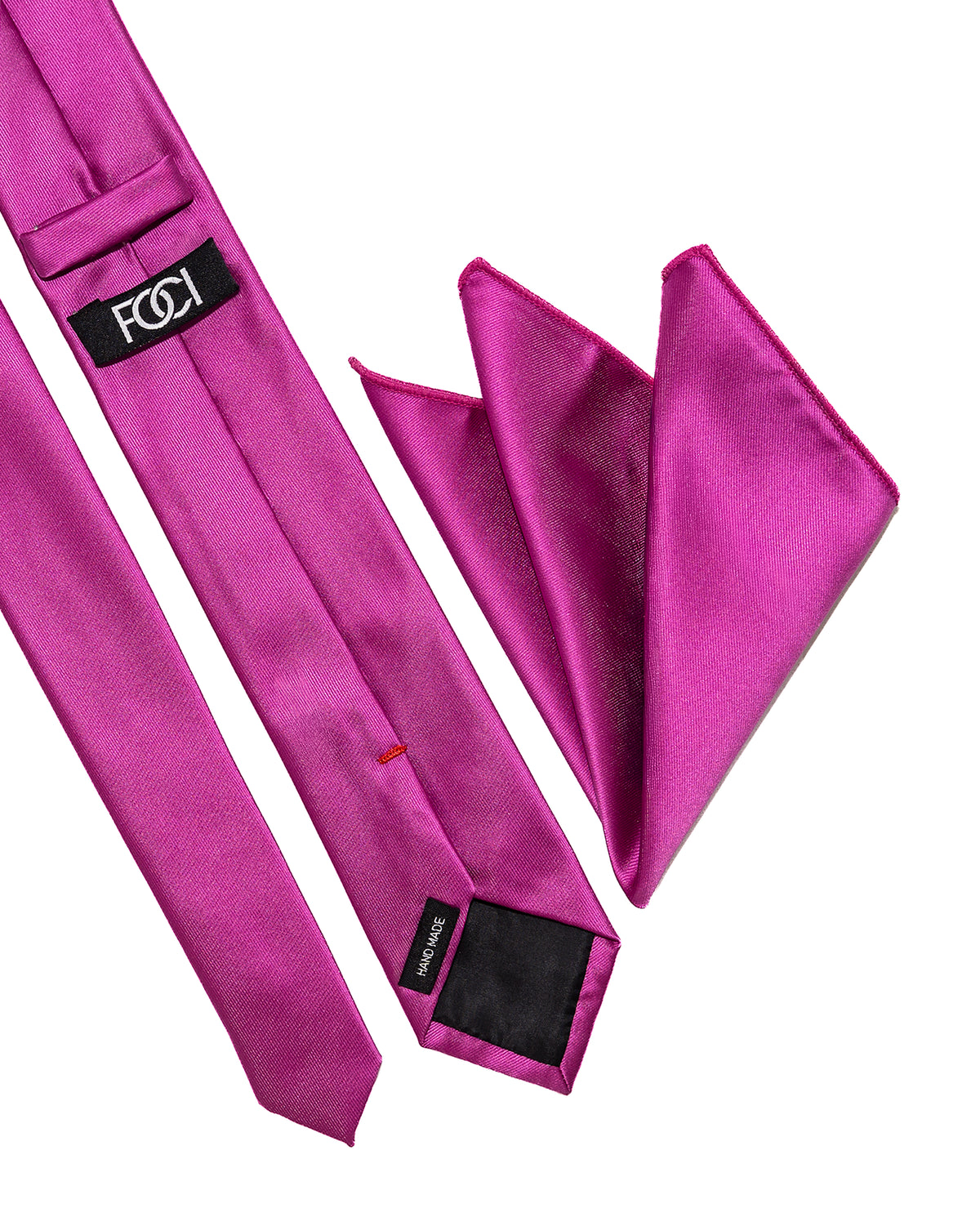 Radiant Orchid Slim Necktie with Pocket Square | Necktie and Pocket Square Set View | Dolce Vesta 