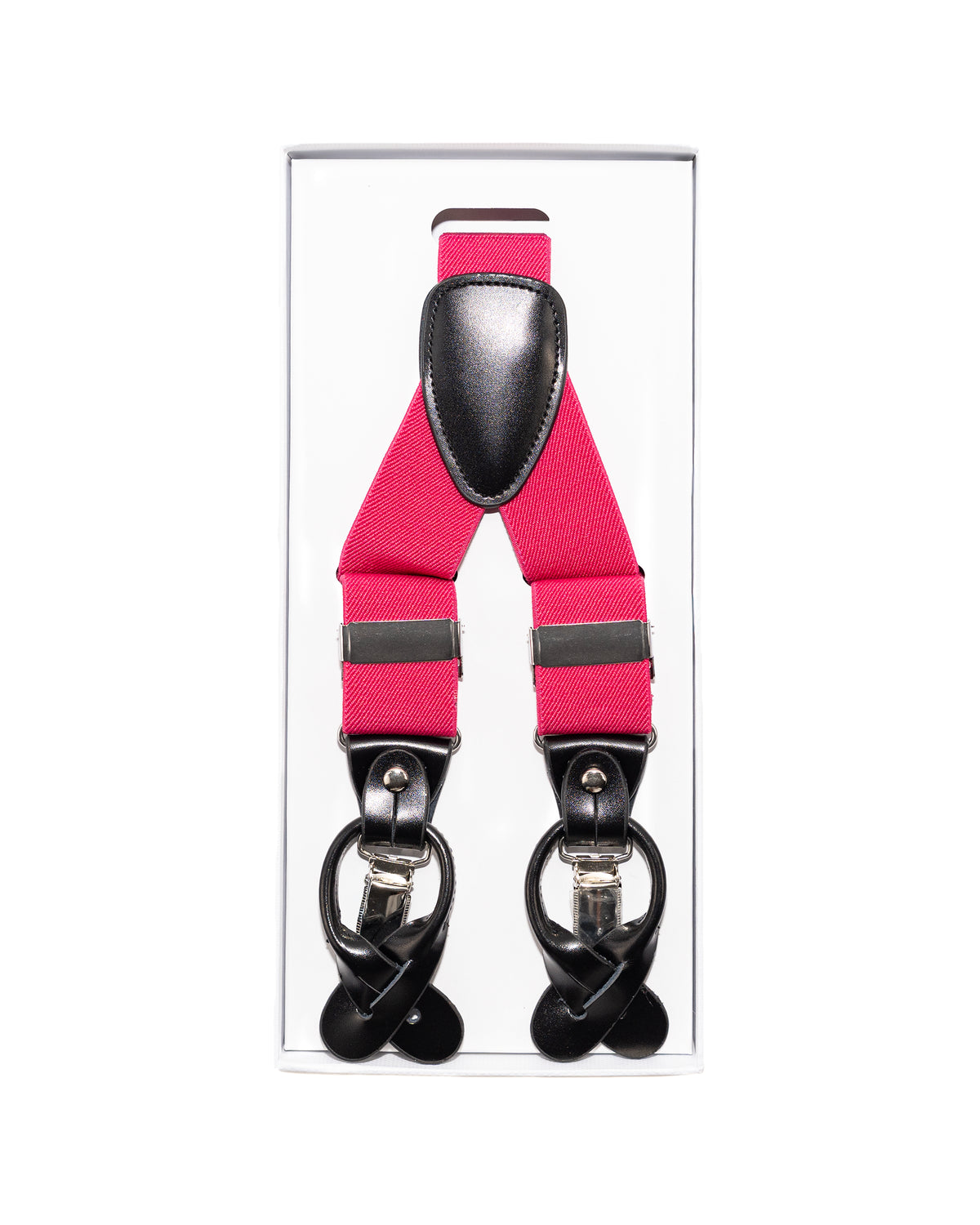 Fuchsia FOCI Suspenders | Above in Package | Dolce Vesta