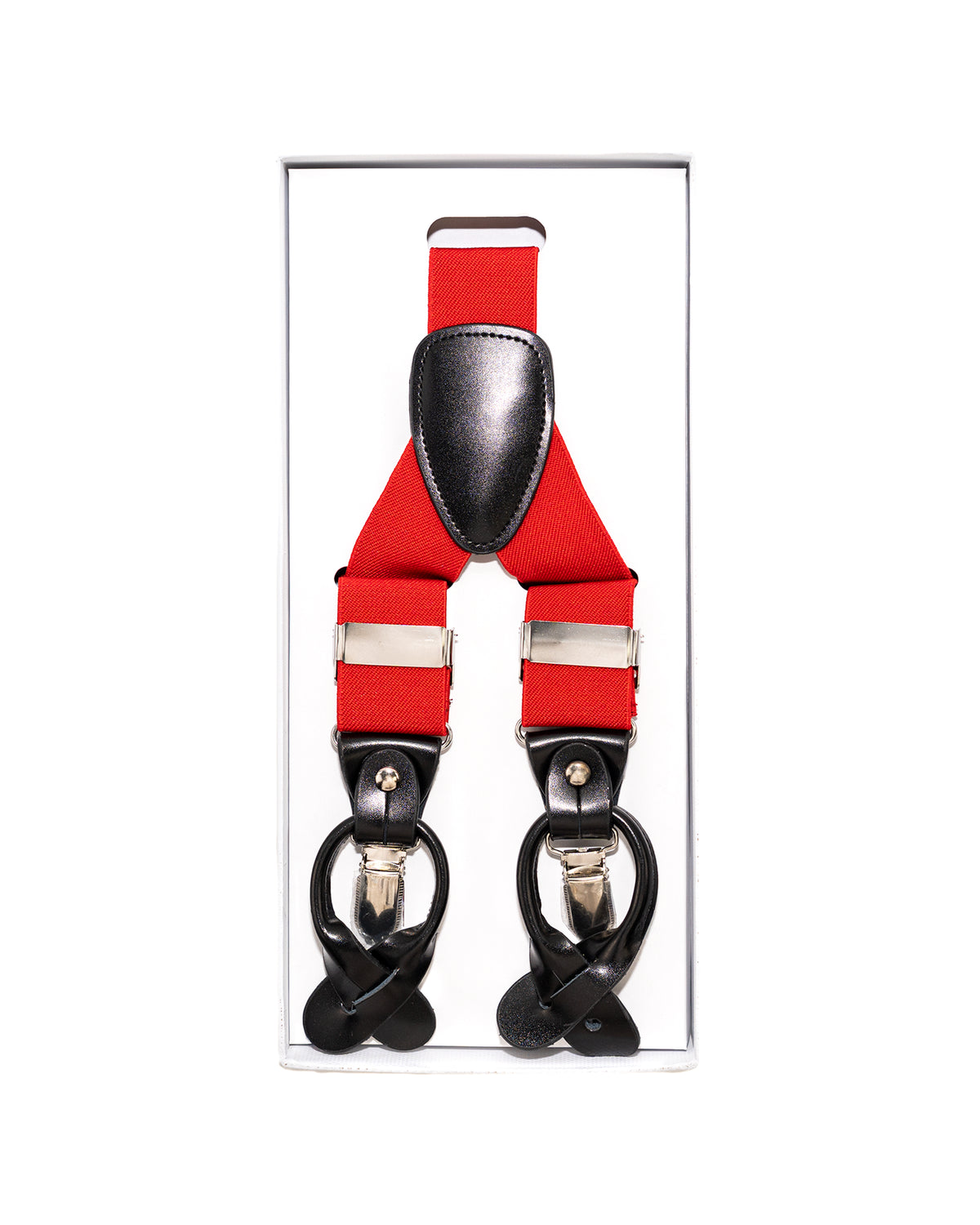 Red FOCI Suspenders | Above in Package | Dolce Vesta