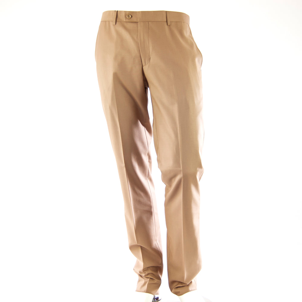 Solid Camel Regular-Fit Pants