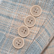 Men's Gray And Beige 2-Piece Suit With Notch Lapels