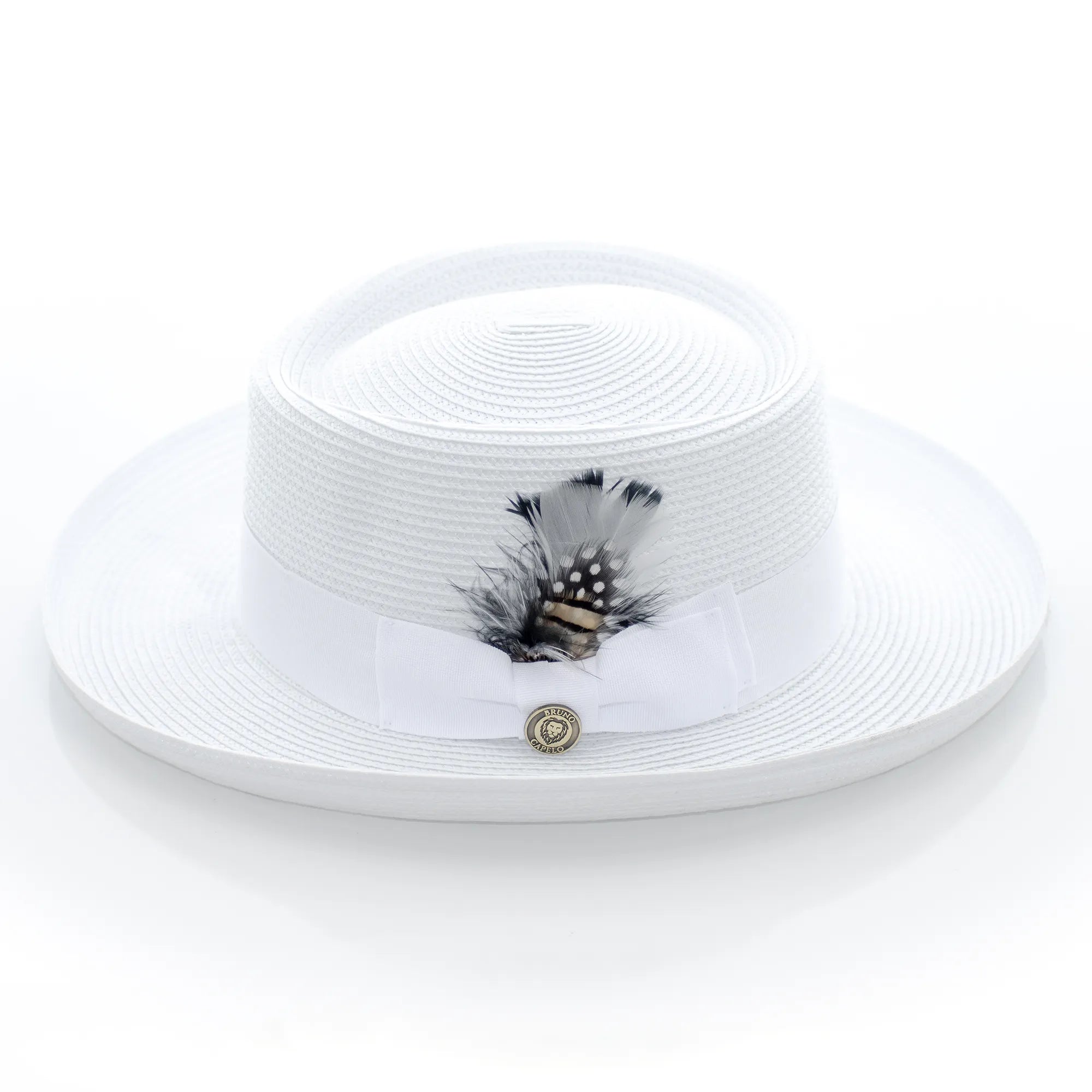 Gambler's Straw Fedora Hat with Curled Brim
