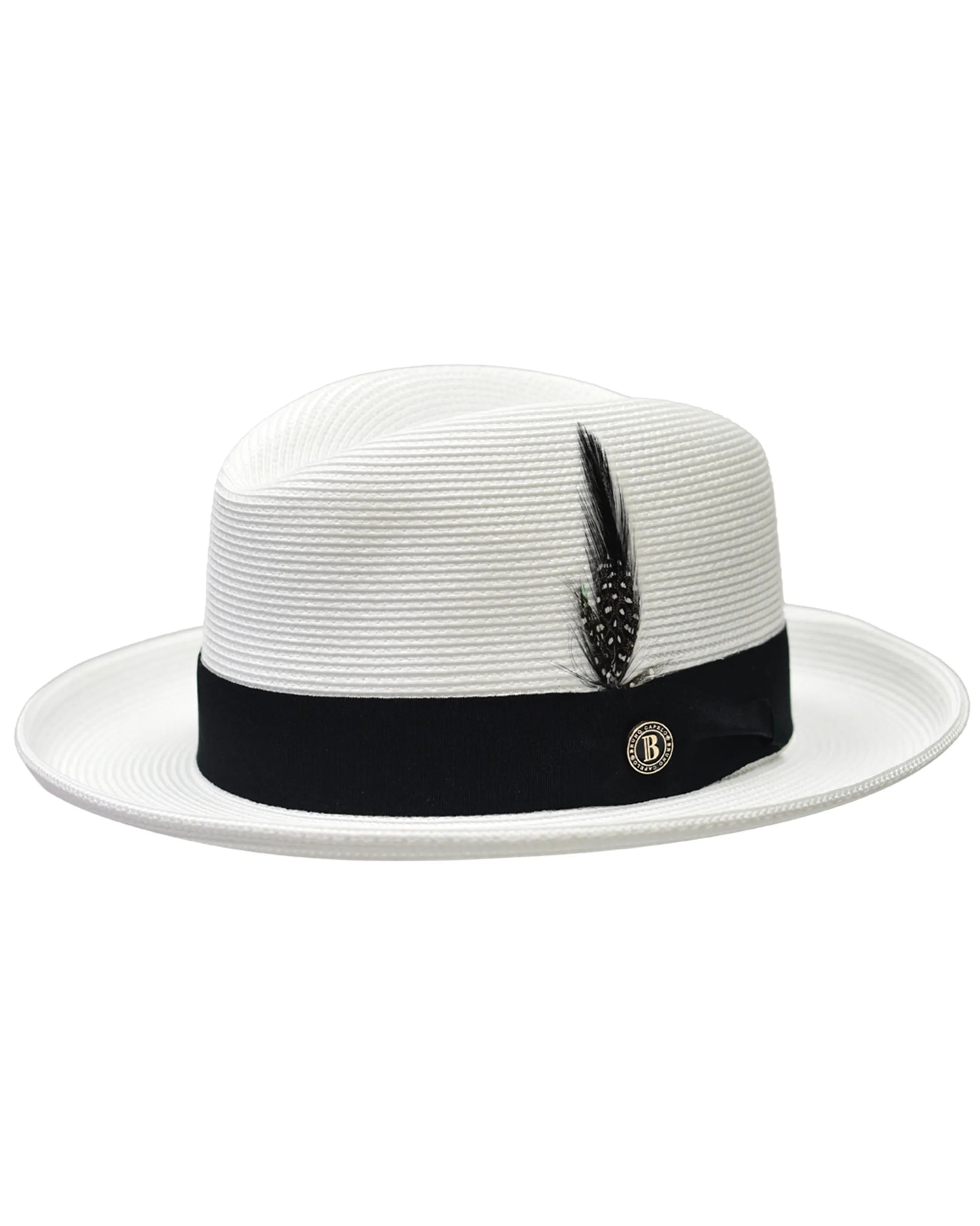 Straw Curled Brim Homburg