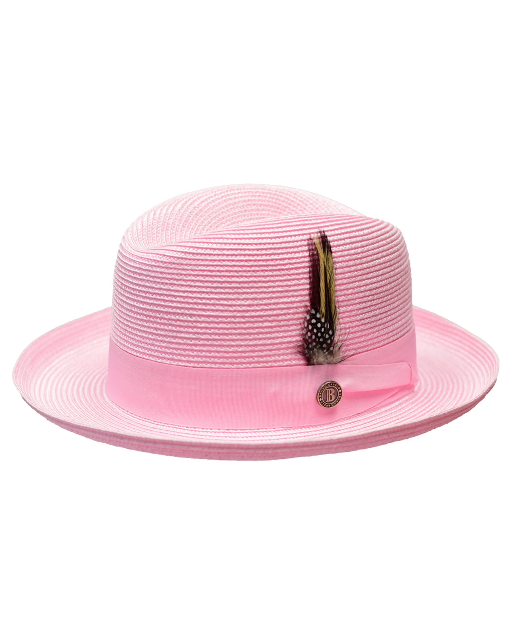 Straw Curled Brim Homburg