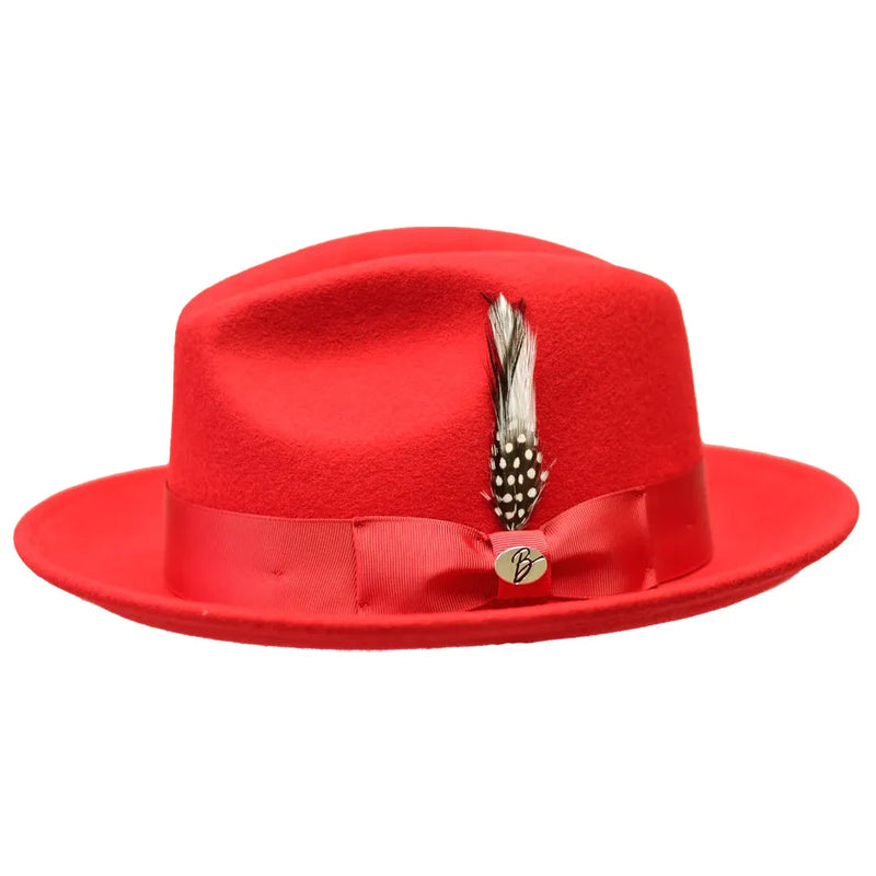 Wool Felt Fedora Hat Snap Brim