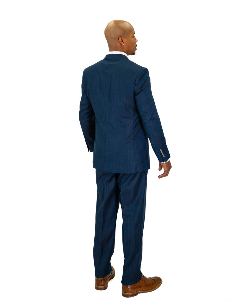 Herringbone Shadow Stripe 3-Piece Tailored-Fit Suit