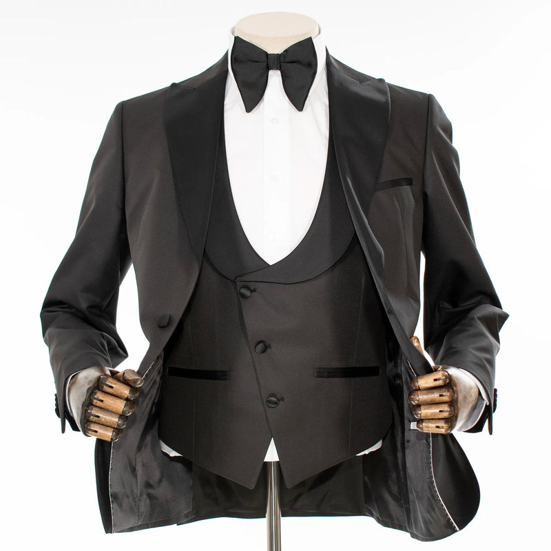 Black Birdseye 3-Piece Tailored-Fit Tuxedo