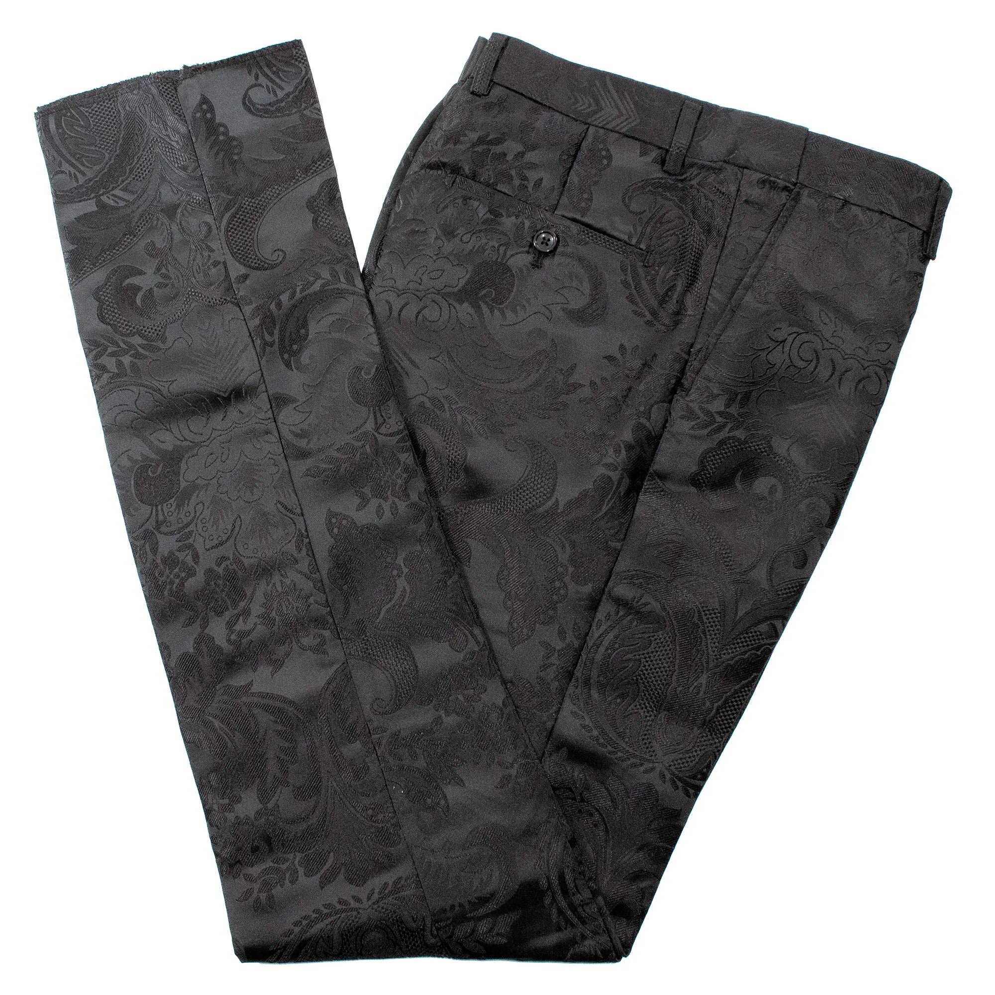 Black Jacquard With Gold Details 2-Piece Slim-Fit Tuxedo