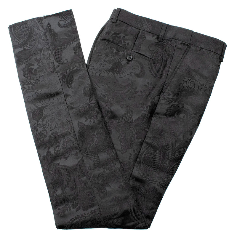 Black Jacquard With Gold Details 2-Piece Slim-Fit Tuxedo