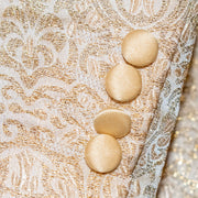 Men's Gold 3-Piece Tuxedo With Double Breasted Vest