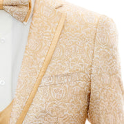 Men's Gold 3-Piece Tuxedo With Double Breasted Vest