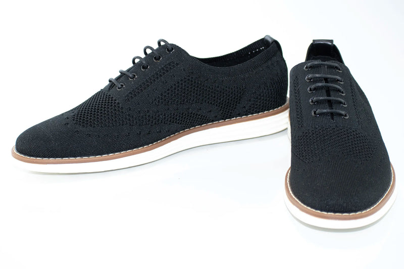 Black Wingtip Lace-Ups