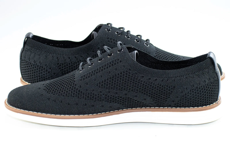 Black Wingtip Lace-Ups