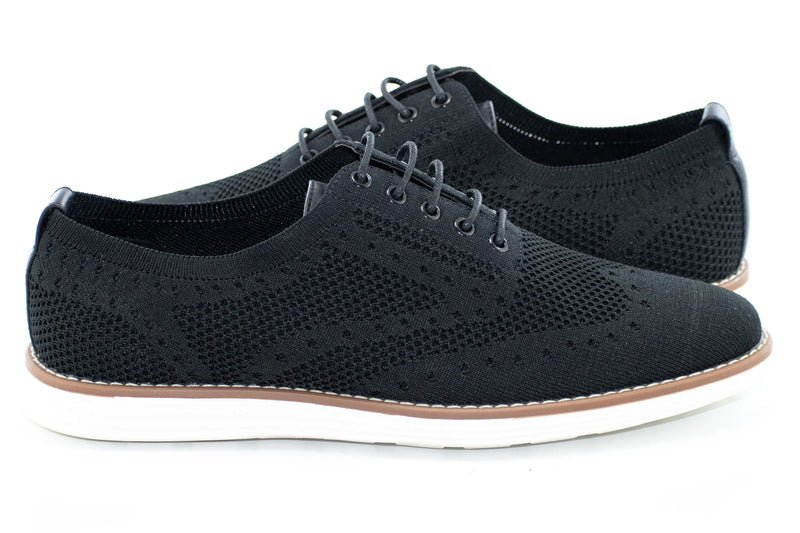 Black Wingtip Lace-Ups