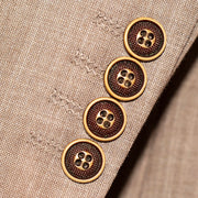 Brown 3-Piece Tailored-Fit Twill Suit