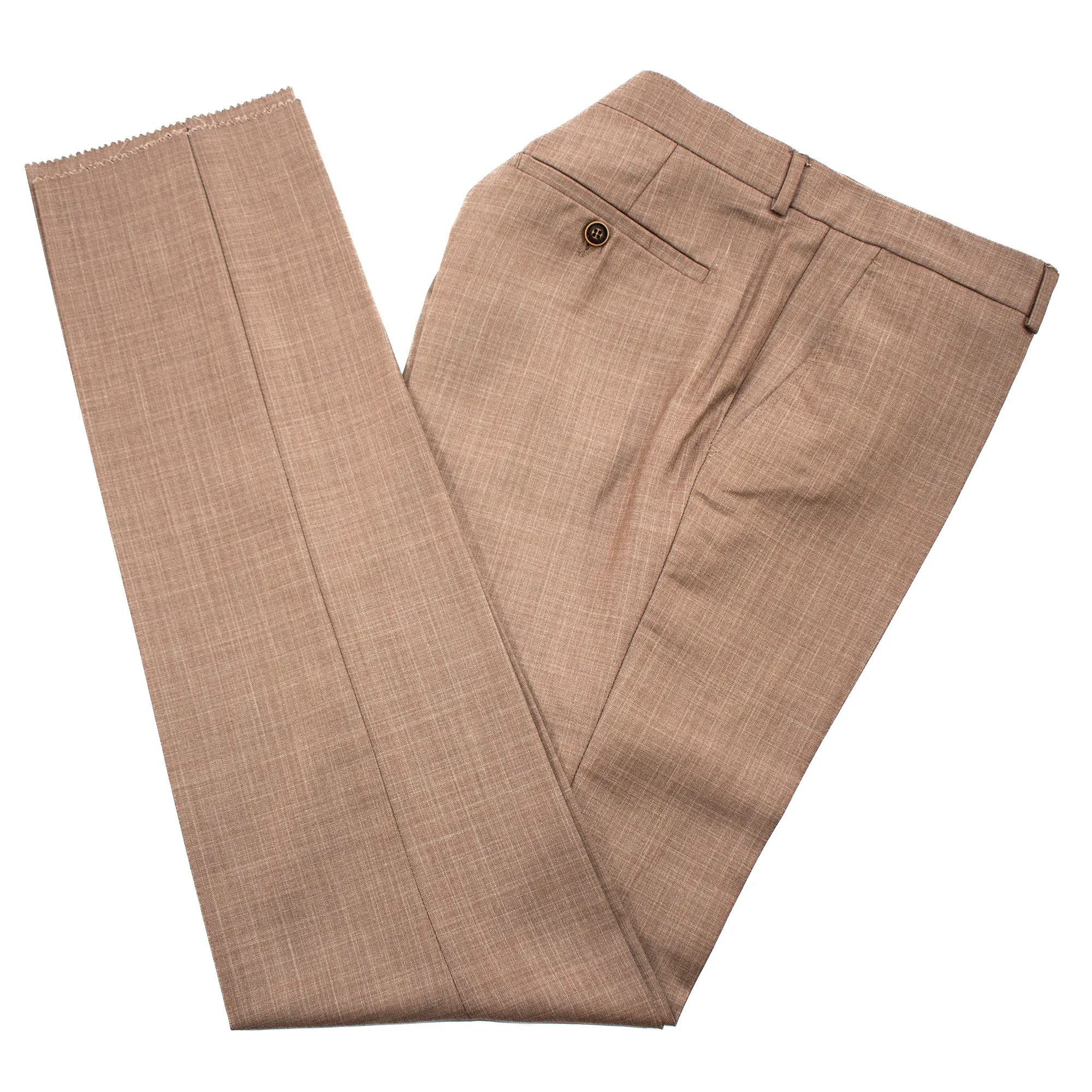 Brown 3-Piece Tailored-Fit Twill Suit