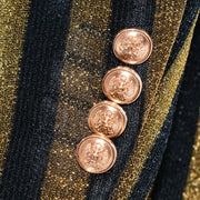 Men's Black And Gold Pinstripe Tuxedo