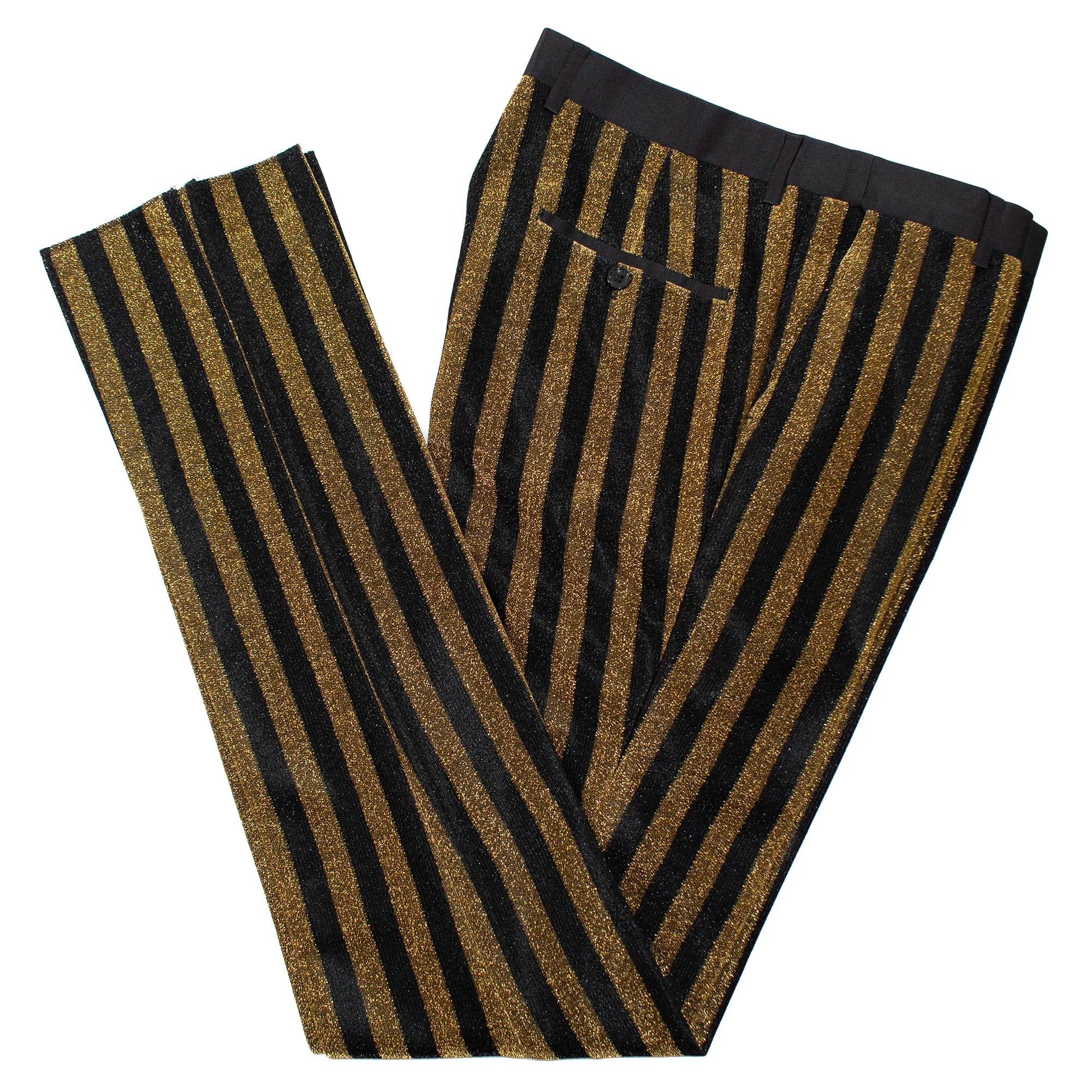 Men's Black And Gold Pinstripe Tuxedo