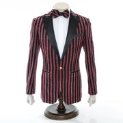 Men's Black And Rose Gold Pinstripe Tuxedo