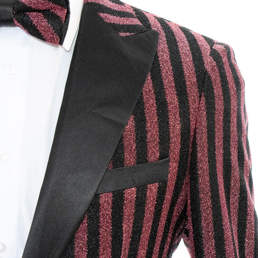 Men's Black And Rose Gold Pinstripe Tuxedo