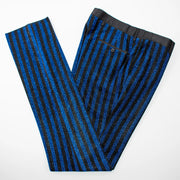 Men's Black And Royal Blue Pinstripe Tuxedo