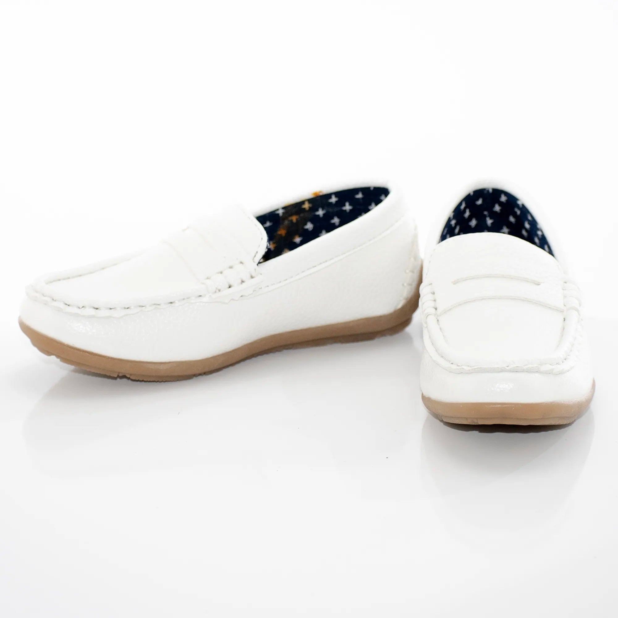 Kids' White Penny Loafer Dress Shoe