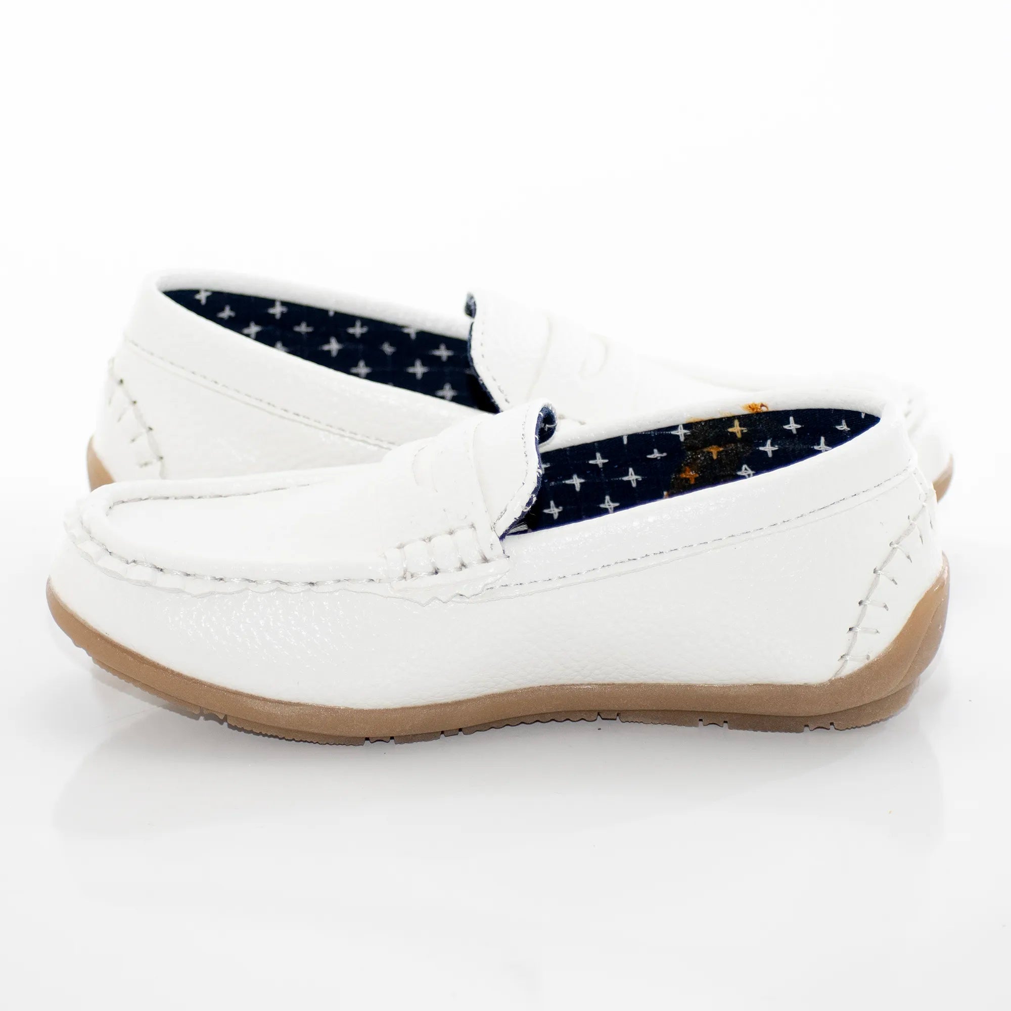 Kids' White Penny Loafer Dress Shoe