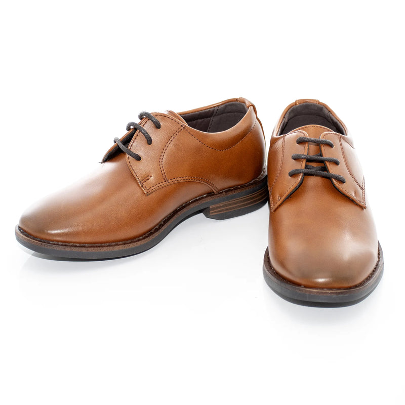 Cognac Leather Kids Derby