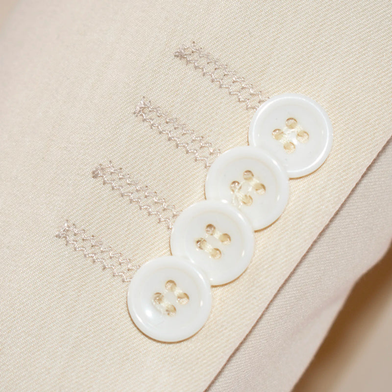 Cream 3-Piece Stretch Slim-Fit Suit