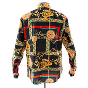 Men's Black And Gold Multicolor Mediterranean Bloom Dress Shirt