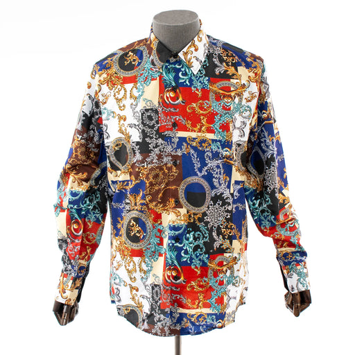 Men's Multicolor Rhinestone Dress Shirt
