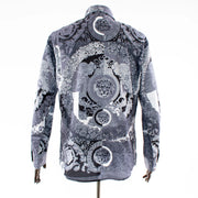 Men's Gray Lion Rhinestone Dress Shirt