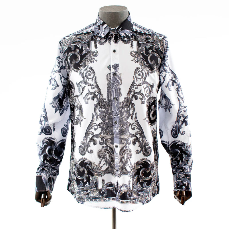 Charcoal Rhinestone Aphrodite Dress Shirt