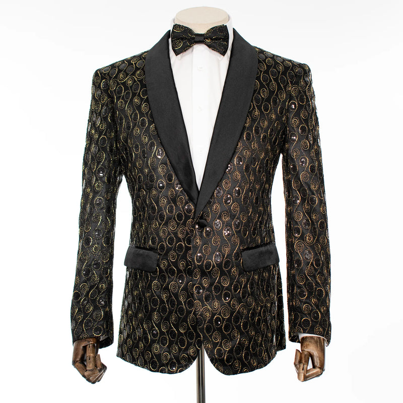 Gold Swirl Modern-Fit Tuxedo Jacket