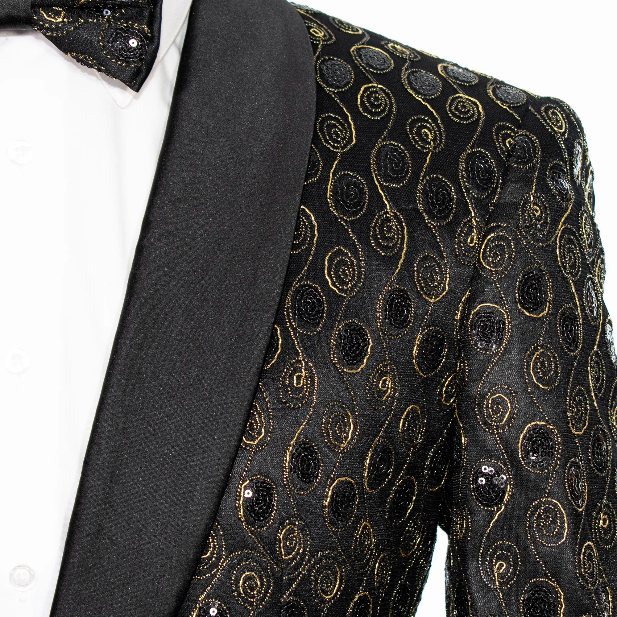 Gold Swirl Modern-Fit Tuxedo Jacket