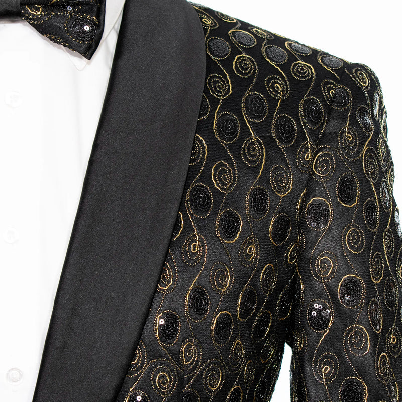 Gold Swirl Modern-Fit Tuxedo Jacket