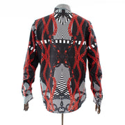 Men's Black And Gray Rhinestone Dress Shirt