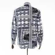 Men's Gray Leopard Rhinestone Dress Shirt