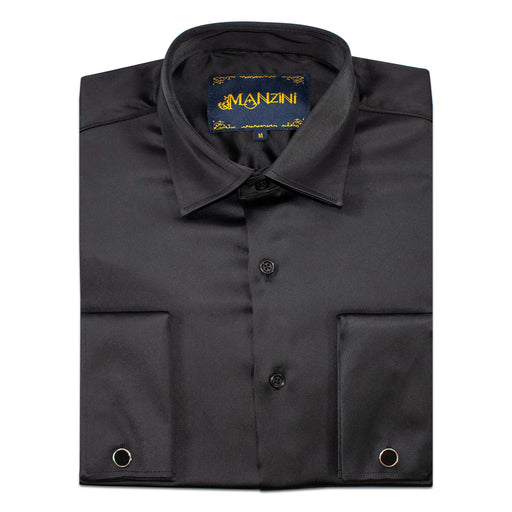 Men's Black Regular-Fit Long Sleeve Dress Shirt
