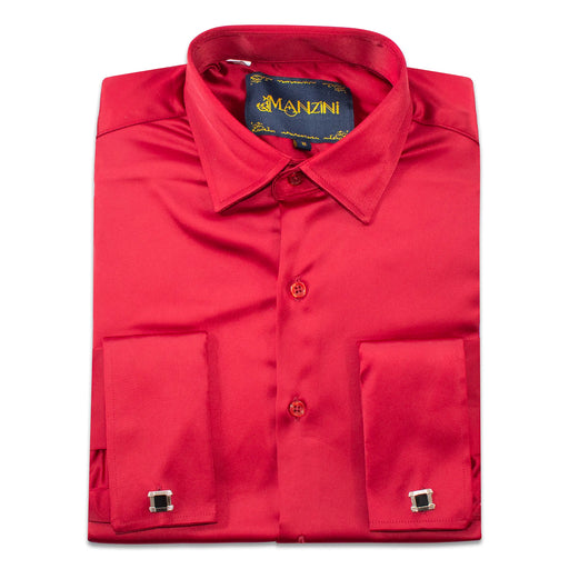 Men's Burgundy Regular-Fit Dress Shirt And Cufflinks