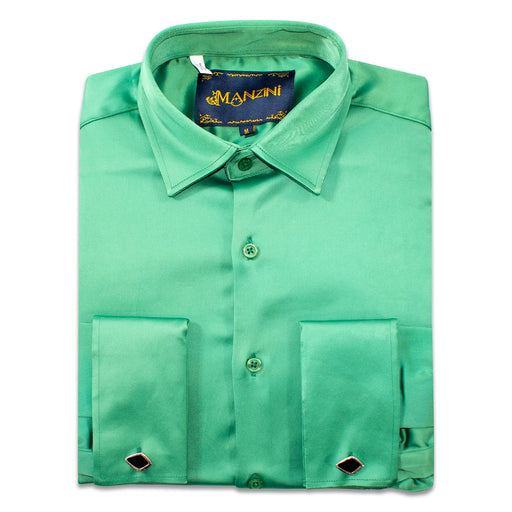Men's Kelly Green Regular-Fit Dress Shirt And Cufflinks