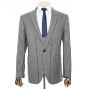 Dark Gray Multitrack Stripe 3-Piece Tailored-Fit Suit