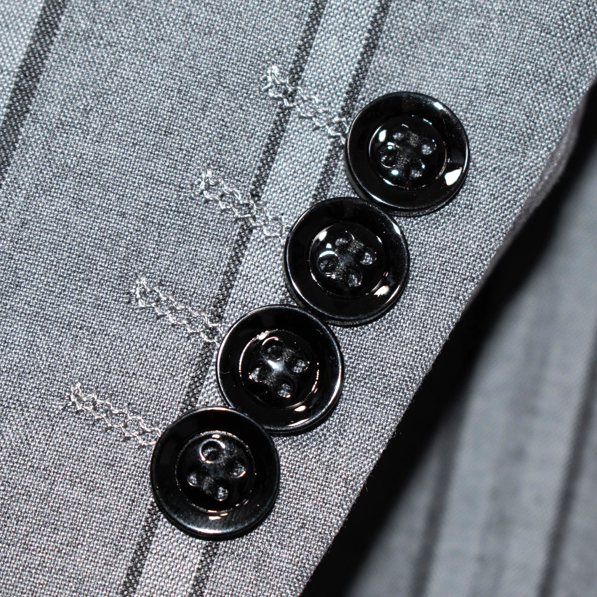 Dark Gray Multitrack Stripe 3-Piece Tailored-Fit Suit