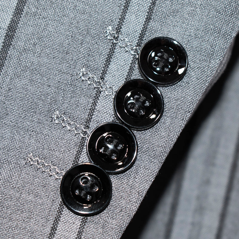 Dark Gray Multitrack Stripe 3-Piece Tailored-Fit Suit